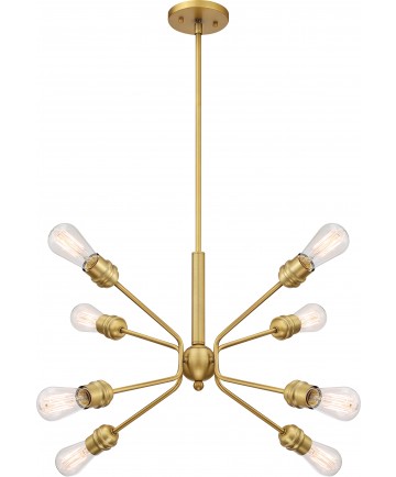 Nuvo Lighting 60/6925 Faraday 8 Light Pendant Fixture Brushed Brass