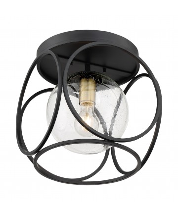 Nuvo Lighting 60/6946 Aurora 1 Light Flush Mount Fixture Black and