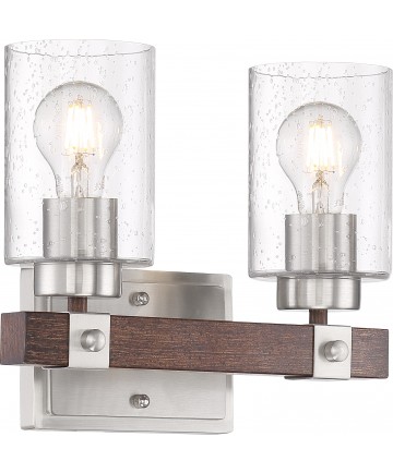 Nuvo Lighting 60/6962 Arabel 2 Light Vanity Brushed Nickel and Nutmeg