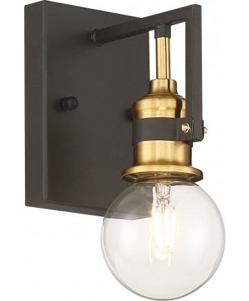 Nuvo Lighting 60/6971 Intention 1 Light Vanity Warm Brass and Black