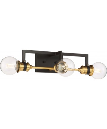 Nuvo Lighting 60/6973 Intention 3 Light Vanity Warm Brass and Black