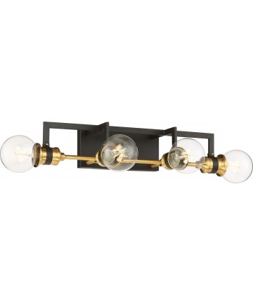 Nuvo Lighting 60/6974 Intention 4 Light Vanity Warm Brass and Black