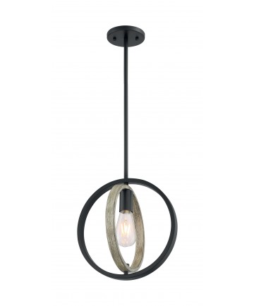 Nuvo Lighting 60/6984 Augusta 1 Light Mini Pendant Fixture Black with