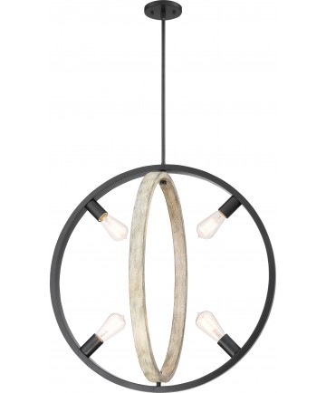 Nuvo Lighting 60/6985 Augusta 4 Light Pendant Fixture Black with Gray