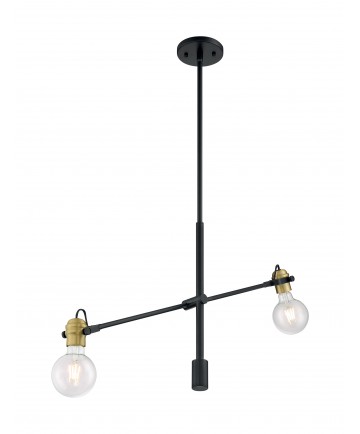 Nuvo Lighting 60/6988 Mantra 2 Light Pendant Fixture Black Finish with