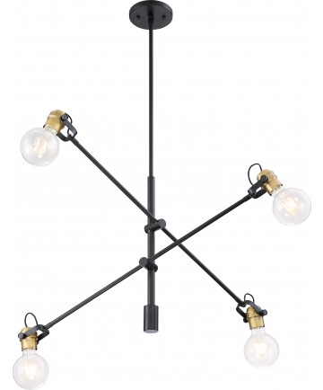 Nuvo Lighting 60/6990 Mantra 4 Light Pendant Fixture Black with