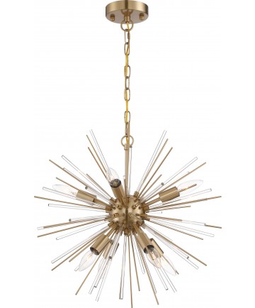 Nuvo Lighting 60/6994 Cirrus 8 Light Chandelier Vintage Brass Finish