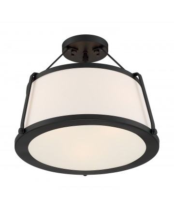 Nuvo Lighting 60/6998 Cutty 3 Light Semi-Flush Fixture Matte Black