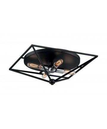 Nuvo Lighting 60/7006 Legend 4 Light Small Flush Mount Fixture Black