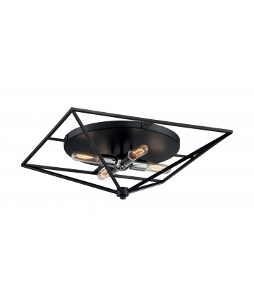 Nuvo Lighting 60/7007 Legend 4 Light Large Flush Mount Fixture Black