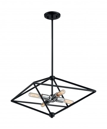 Nuvo Lighting 60/7008 Legend 4 Light Small Pendant Fixture Black and