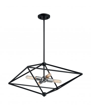 Nuvo Lighting 60/7009 Legend 4 Light Large Pendant Fixture Black and