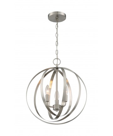 Nuvo Lighting 60/7047 Pendleton 3 Light Pendant Fixture Brushed Nickel