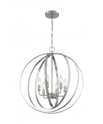 Nuvo Lighting 60/7048 Pendleton 6 Light Pendant Fixture Brushed Nickel