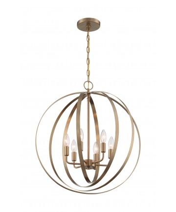 Nuvo Lighting 60/7058 Pendleton 6 Light Pendant Fixture Burnished