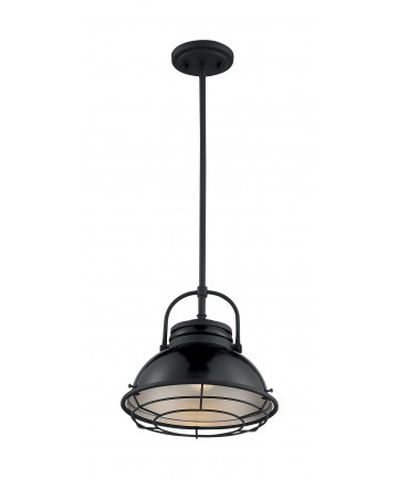 Nuvo Lighting 60/7064 Upton 1 Light Large Pendant Fixture Gloss Black