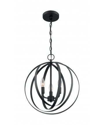 Nuvo Lighting 60/7067 Pendleton 3 Light Pendant Fixture Matte Black