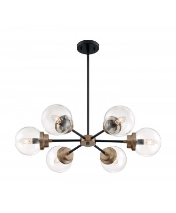 Nuvo Lighting 60/7126 Axis 6 Light Chandelier Fixture Matte Black