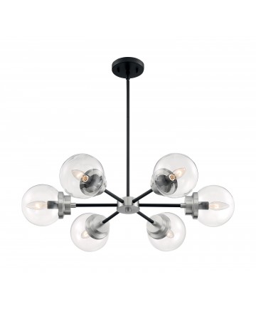 Nuvo Lighting 60/7136 Axis 6 Light Chandelier Fixture Matte Black