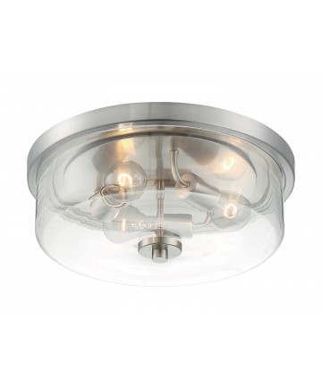 Nuvo Lighting 60/7169 Sommerset 3 Light Flush Mount Fixture Brushed