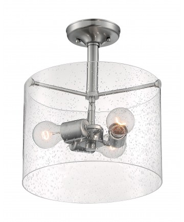 Nuvo Lighting 60/7188 Bransel 3 Light Semi-Flush Fixture Brushed