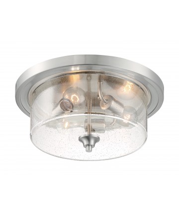 Nuvo Lighting 60/7191 Bransel 3 Light Flush Mount Fixture Brushed