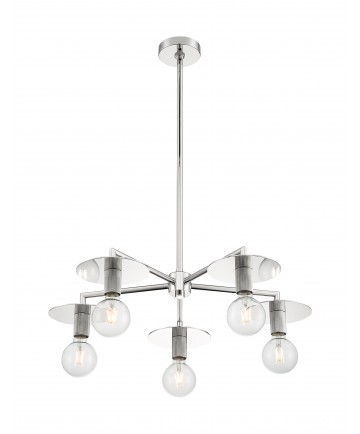 Nuvo Lighting 60/7255 Bizet 5 Light Chandelier Fixture Polished Nickel