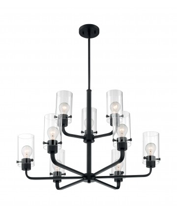 Nuvo Lighting 60/7279 Sommerset 9 Light Chandelier Fixture Matte Black