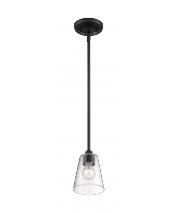 Nuvo Lighting 60/7280 Bransel 1 Light Mini Pendant Fixture Matte Black