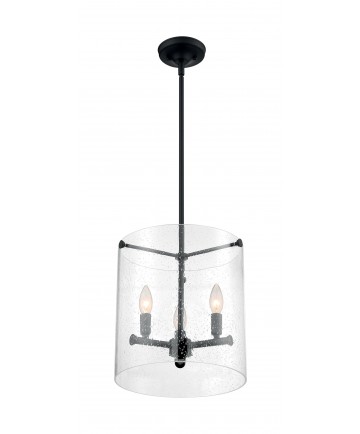 Nuvo Lighting 60/7287 Bransel 3 Light Pendant Fixture Matte Black