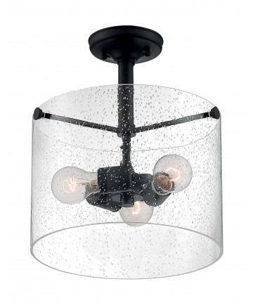 Nuvo Lighting 60/7288 Bransel 3 Light Semi-Flush Fixture Matte Black