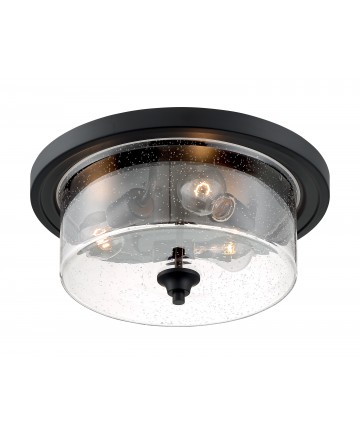 Nuvo Lighting 60/7291 Bransel 3 Light Flush Mount Fixture Matte Black