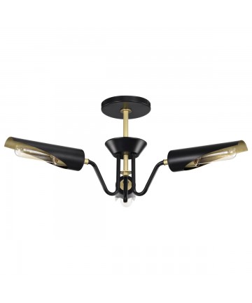 Nuvo Lighting 60/7296 Marc 3 Light Dinette Matte Black Finish Gold