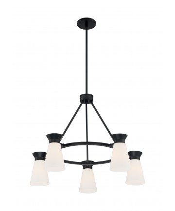 Nuvo Lighting 60/7315 Caleta 5 Light Chandelier Fixture Black Finish