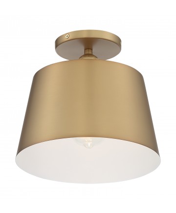 Nuvo Lighting 60/7322 Motif 1 Light 10 in. Semi-Flush Brushed Brass