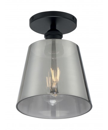 Nuvo Lighting 60/7333 Motif 1 Light 7 in. Semi-Flush Black with Smoked