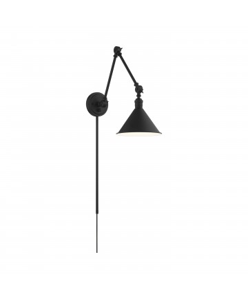Nuvo Lighting 60/7363 Delancey Swing Arm Lamp Matte Black with Switch