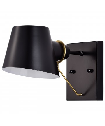 Nuvo Lighting 60/7381 Baxter 1 Light Vanity Black with Burnished Brass