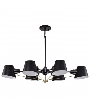 Nuvo Lighting 60/7386 Baxter 6 Light Oval Chandelier Black with