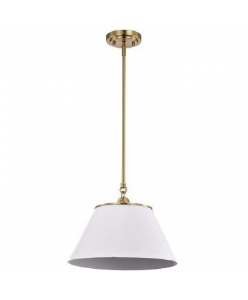 Nuvo Lighting 60/7412 Dover 1 Light Medium Pendant White with Vintage