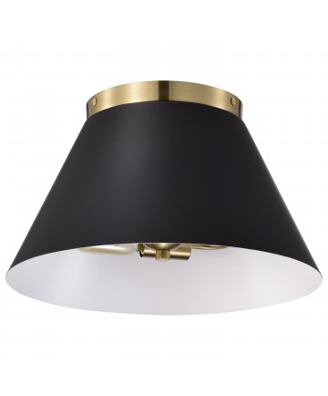 Nuvo Lighting 60/7417 Dover 3 Light Small Flush Mount Black with