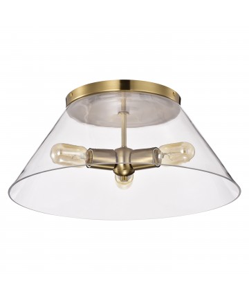 Nuvo Lighting 60/7422 Dover 3 Light Large Flush Mount Vintage Brass