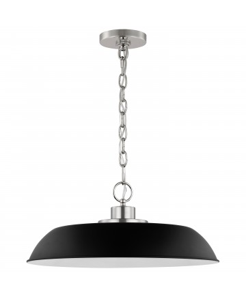 Nuvo Lighting 60/7485 Colony 1 Light Medium Pendant Matte Black with