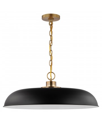 Nuvo Lighting 60/7487 Colony 1 Light Large Pendant Matte Black with