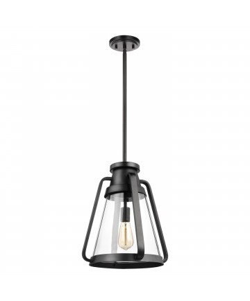 Nuvo Lighting 60/7553 Everett 1 Light 14 Inch Pendant Matte Black with
