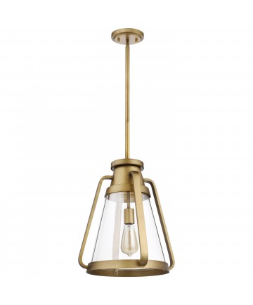 Nuvo Lighting 60/7563 Everett 1 Light 14 Inch Pendant Natural Brass