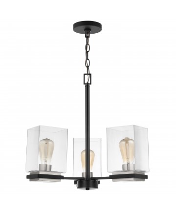 Nuvo Lighting 60/7655 Crossroads 3 Light Chandelier Matte Black with