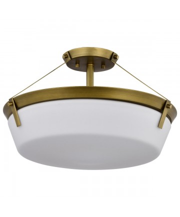 Nuvo Lighting 60/7752 Rowen 4 Light Semi Flush Natural Brass Finish