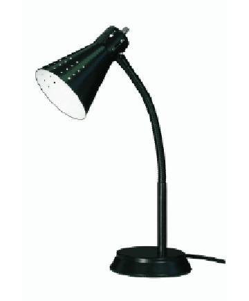 Satco 60/837 Satco 60-837 Black Small Goose Neck Desk Lamp