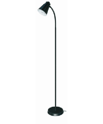 Satco 60/839 Satco 60-839 Black Goose Neck Floor Lamp